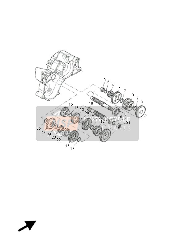 Yamaha TZR50 2008 Transmission for a 2008 Yamaha TZR50